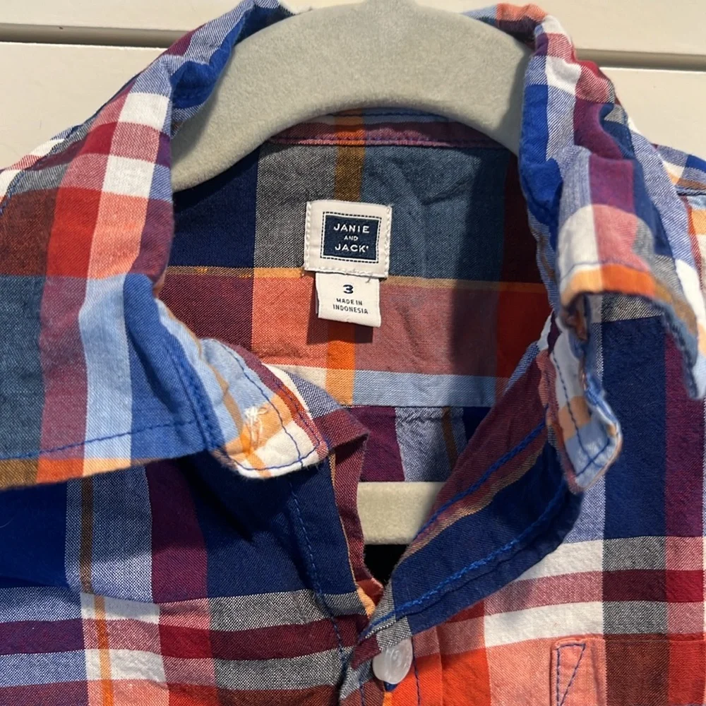 Boys Janie and Jack Plaid Shirt - 3T - Picture 2 of 4